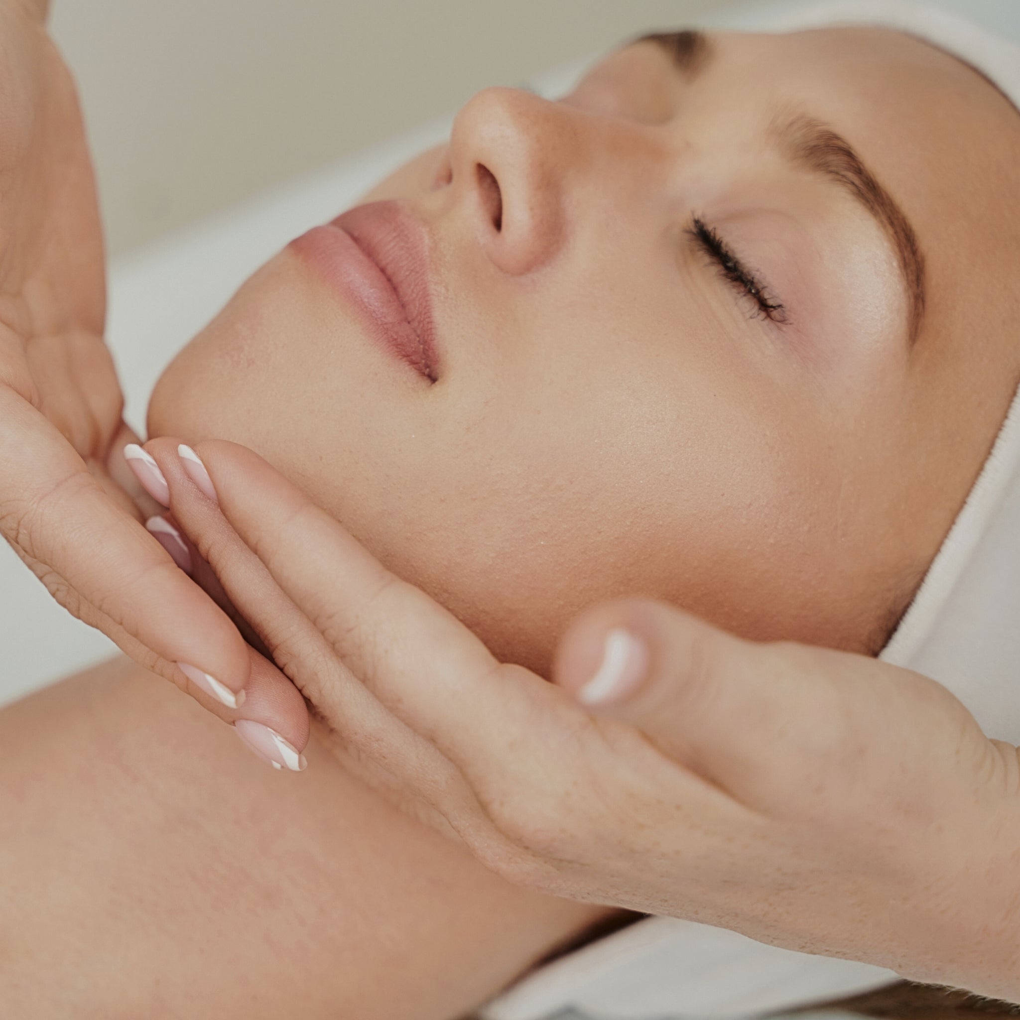 Morpheus8 Facial Rejuvenation Treatment Model undergoing Morpheus8 treatment for facial rejuvenation at Studios Vis a Vis Toronto
